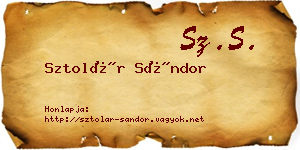 Sztolár Sándor névjegykártya