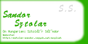 sandor sztolar business card